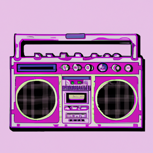 a boombox, Retro, Iconography, 1990s aesthetic, Illustrated, Design, 300 dpi, MTV, VH1