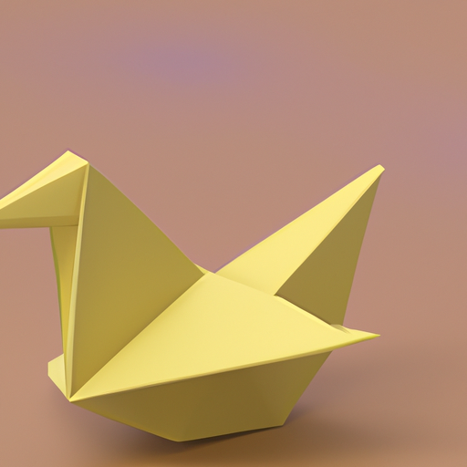 Origami duck Stock 3D asset