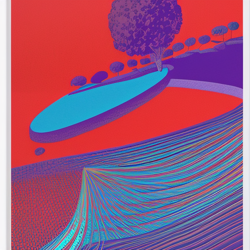 purple blue and red, Psychedelic, Poster, Three colors, Lithograph