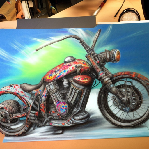 bitfloorsghost a picture of a motorcycle with paint splatters on it