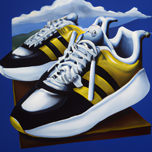 mikeelf: photorealistic oil painting of adidas sneakers in the style of  salvador dali