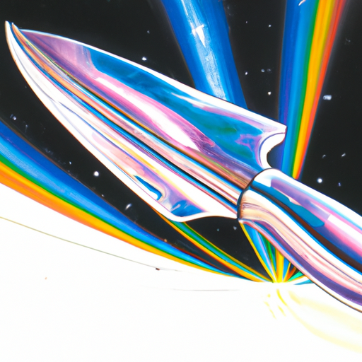 Shiny iridescent knife floating through deep space, Alan Bean, Brian Bolland