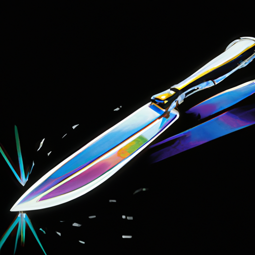 Shiny iridescent knife floating through deep space, Alan Bean, Brian Bolland