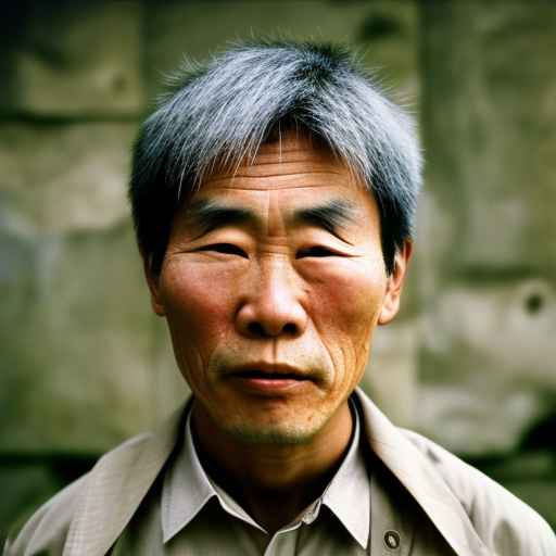 mikewu: An Japanese man whose face displays the wrinkles of time