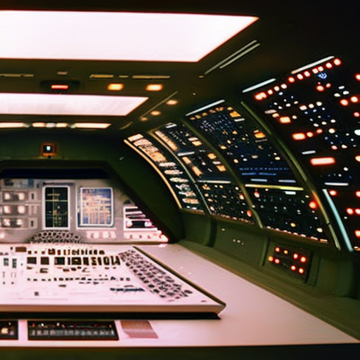 control panel spaceship starship battlespace, Design, Alvar Aalto, Architecture, Bright Lighting, Natural color scheme, F 3/2, Movie still, Denis Villeneuve, Dappled lighting, ISO 200, 1/160 s, Ultrawide shot