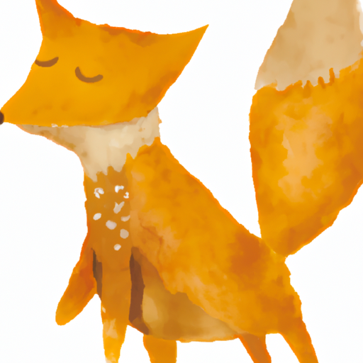 cute orange fox, Whimsical, Children's Illustration, Watercolor, Character, On a white background, Beatrix Potter, Carl Larsson, Gustav Klimt, Iconized, Square, Modern, Professional, Clean iOS app icon, Vector art, Minimal design