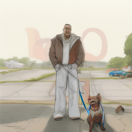 bitfloorsghost a man standing next to his dog on a leash