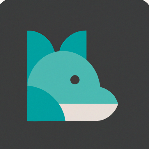 teal fox, Art deco, Flat, Iconized, Square, Modern, Clean iOS app icon, Vector art, Minimal design