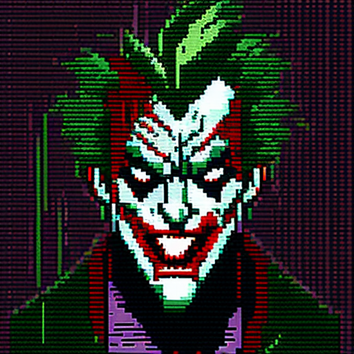 Minecraft Pixel Art Templates: The Joker