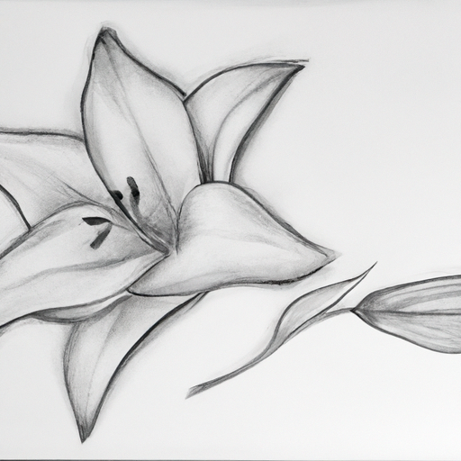 bitfloorsghost black and white drawing an elegant flower white