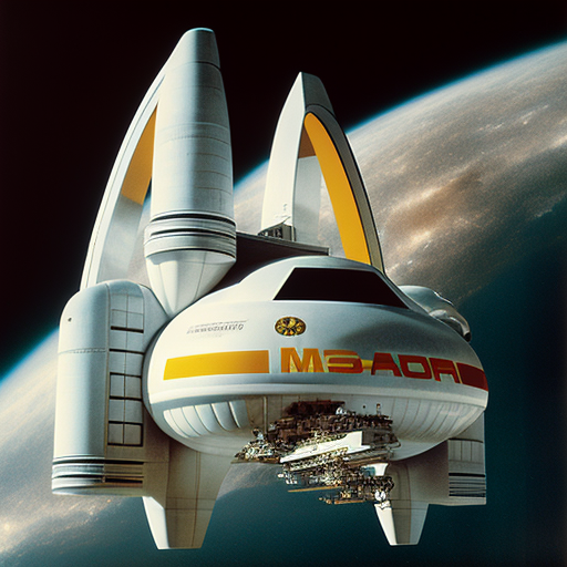 neillyas: A McDonald's space station with Golden Arches logo on top