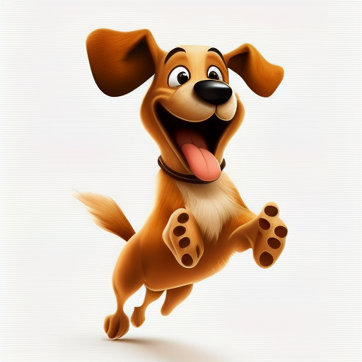 benjaminong Cartoon happy dog image white background