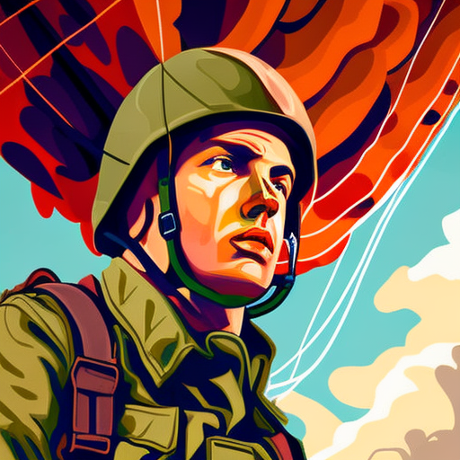 a soviet paratrooper, Pop art, Painting, Tomek Setowski, Behance contest winner, Wyndham Lewis, --v 4