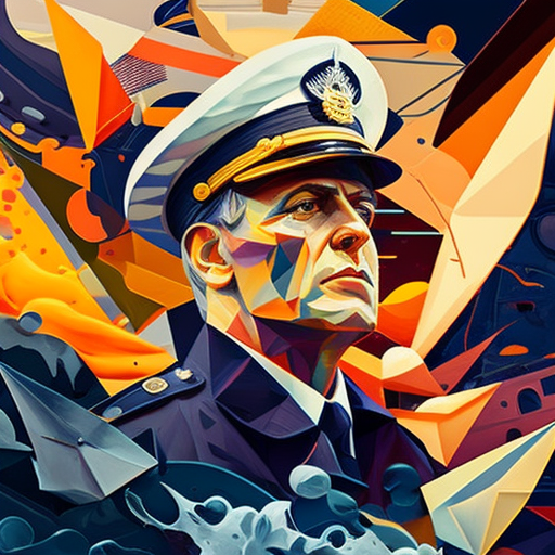 an american navy officer, Pop art, Painting, Tomek Setowski, Behance contest winner, Wyndham Lewis, --v 4