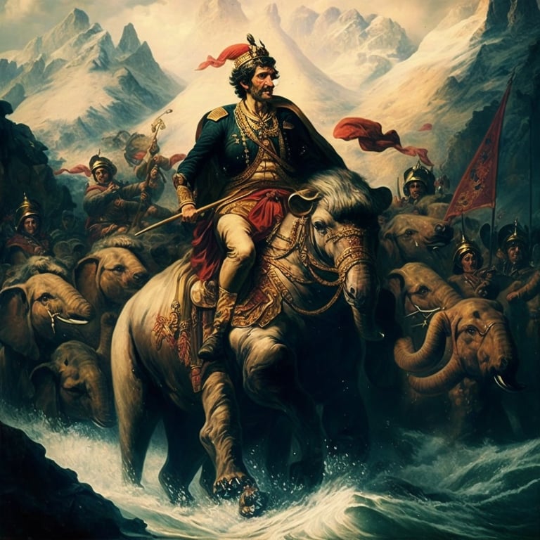 bogusrook202 Hannibal crossing the alps with his army and elephants