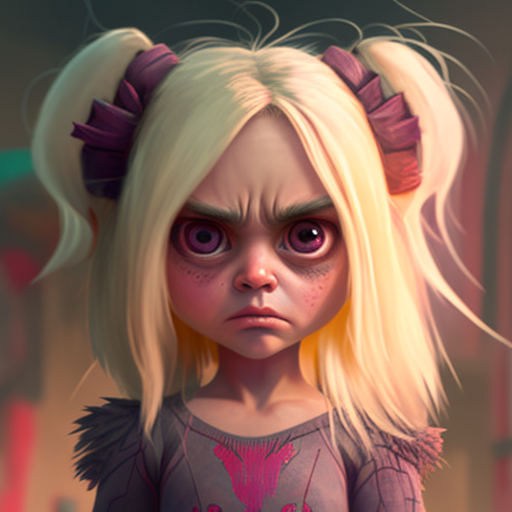 ellagrana Cute anxiety monster high detail 4k female blonde hair