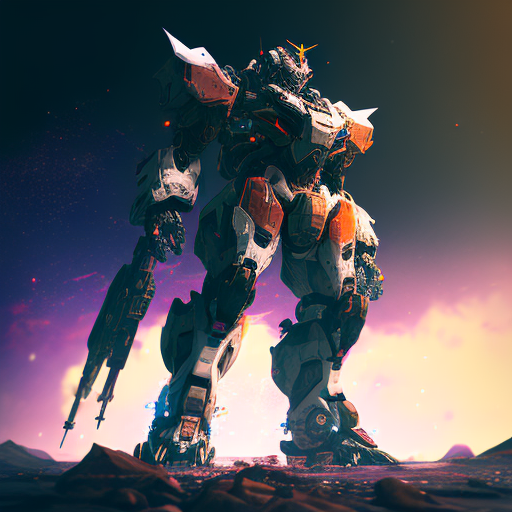 bma: environmental half left view of a full portrait of gundam, mecha ...