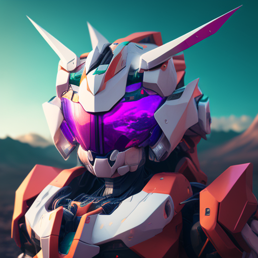 bma: clean helmet view portrait of a gundam mecha in an unimaginable