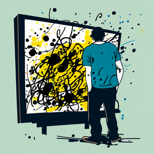 surea.ilabs: man looking at a jackson pollock painting