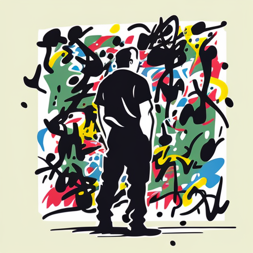 surea.ilabs: man looking at a jackson pollock painting