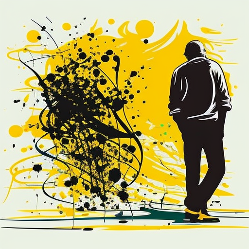 surea.ilabs: man looking at a jackson pollock painting