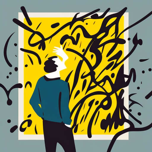 surea.ilabs: man looking at a jackson pollock painting