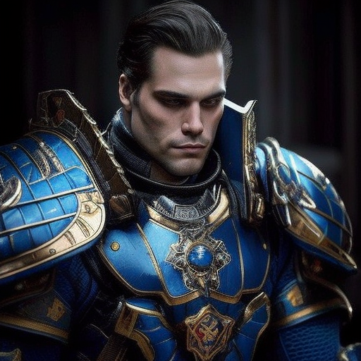 Henry Cavill in Warhammer 40K Space Marine armor, --v 4