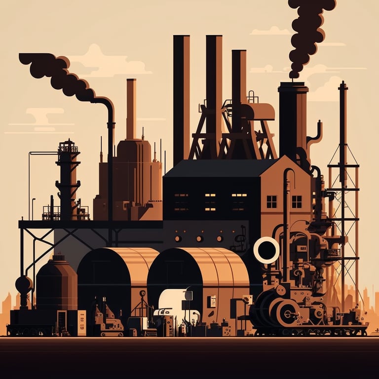 Industrial Revolution Factory Cartoon