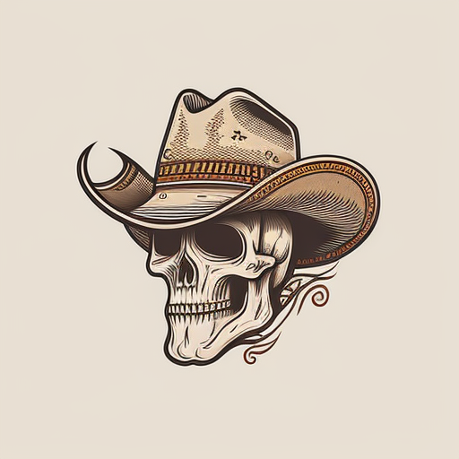 Skull With Cowboy Hat