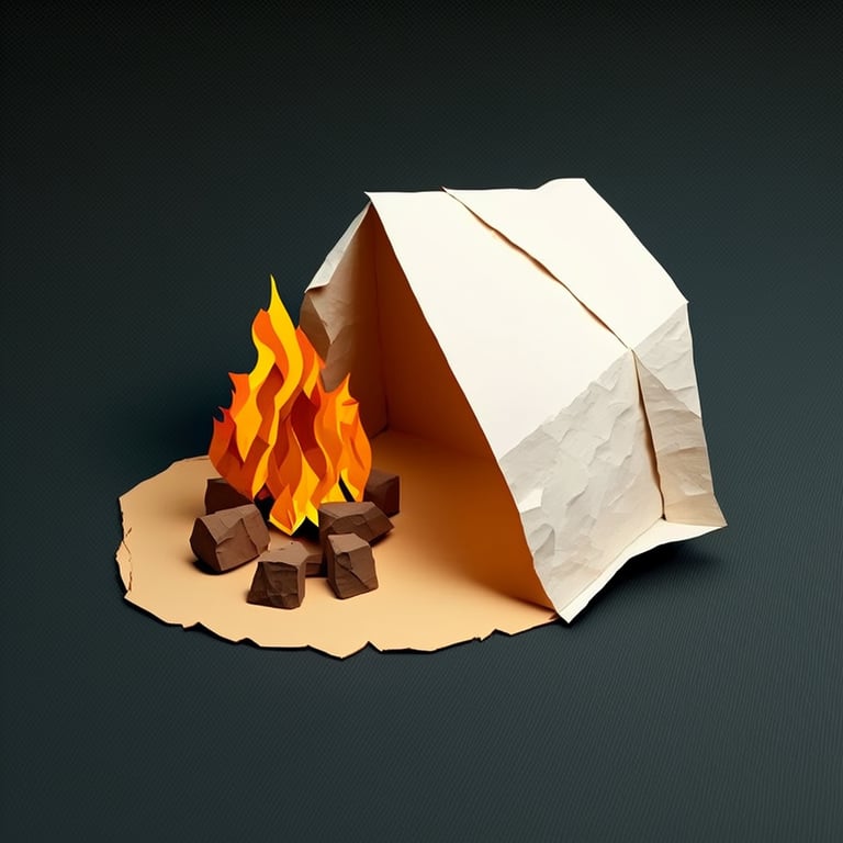 bitfloorsghost a campfire made of construction paper