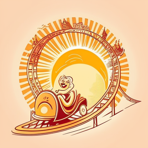 tamilfocus: A world character riding in roller coaster around the sun doodle  vector styles,circle around the sun,at starting point,in the space