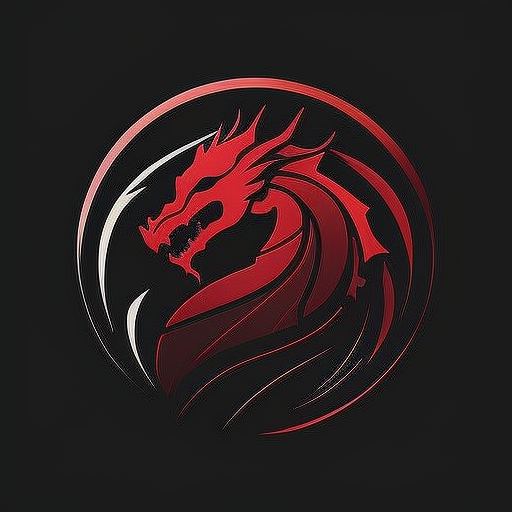 jedo: red Targaryen dragon logo in dark background, flat logo ...