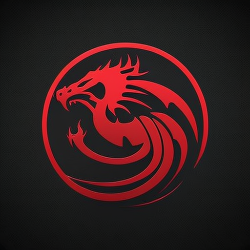 jedo: red Targaryen dragon logo in dark background, flat logo, vector ...