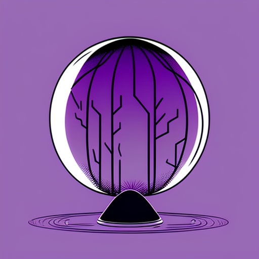 Simple, Clean, Minimalist, Magical, Illustrated, A crystal ball, Purple or black lines, Line illustration, Hand-drawn, Vector art, --v 4
