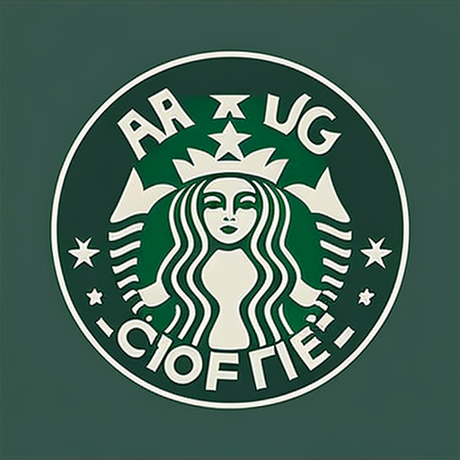 Simple, Flat, 2D, Minimalist Starbucks logo. Green color, Thin lines, Clean line art, Circular, Circle outline, Monogram, Svg, Minimalist, Icon, --v 4
