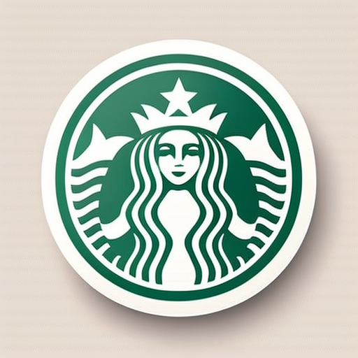 Simple, Flat, 2D, Modernised starbucks logo. Green color, Thin lines, Clean line art, Circular, Circle outline, Monogram, Svg, Minimalist, Icon, --v 4