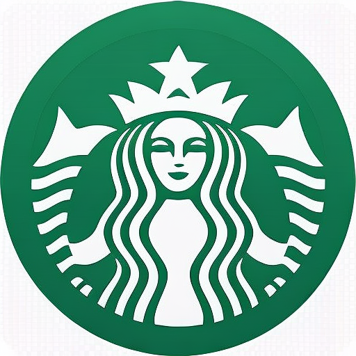 Simple, Flat, 2D, Modernised starbucks logo. Green color, Thin lines, Clean line art, Circular, Circle outline, Monogram, Svg, Minimalist, Icon, --v 4