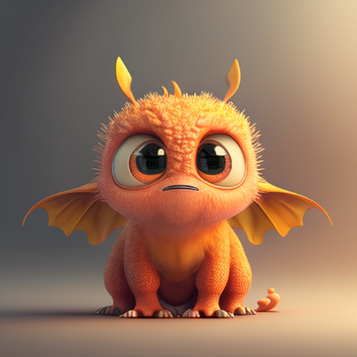 Super cute, Baby, Pixar, Cute Orange Dragon with big eyes flying with birds, Big bright eyes, Fluffy, Smile, Delicate and fine, Fairy tales, Incredibly high detailed, Pixar style, Bright color palette, Natural light, Simple background with pure color, Octane render, Trending on Artstation, Gorgeous, Ultra wide angle, 8k, HD, Realistic, --v 4