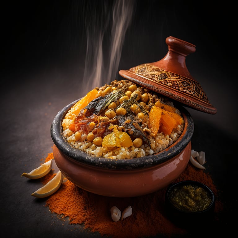avatarab Traditional Moroccan Couscous served in a tagine