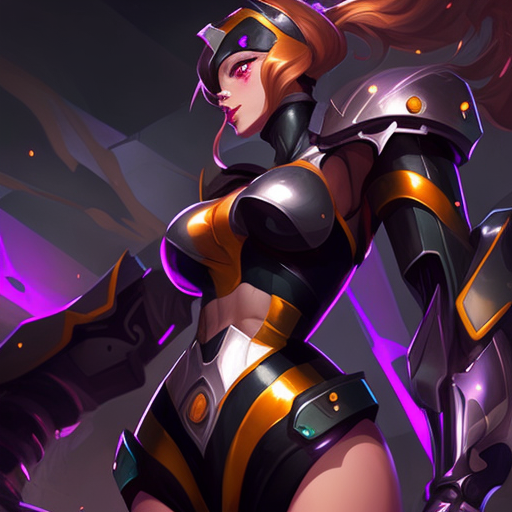 goldshirtkid: A female League of Legends character, concept art, gaming,  high contrast
