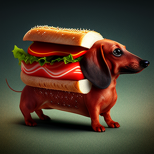 Weiner dog in outlet hot dog bun