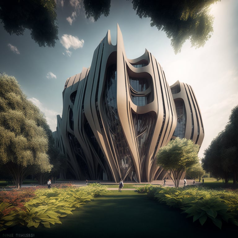 uzairhasnain: NUST University designed in zaha hadid style, lush green ...