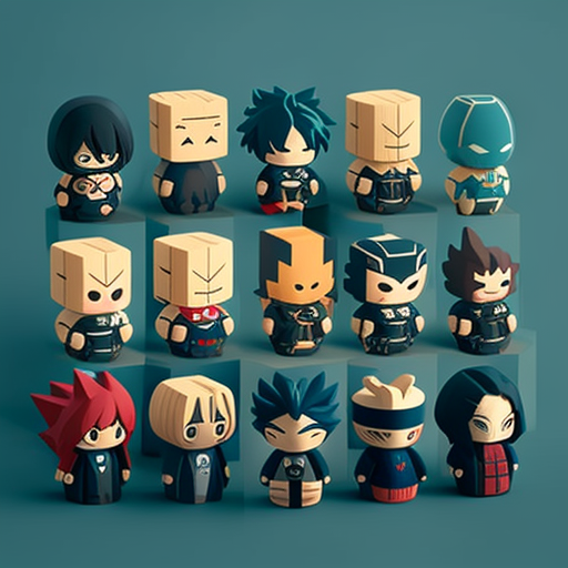 brianhough: My hero academia students as small wooden toys.
