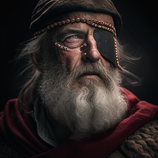 goldshirtkid An old viking man with an eye patch