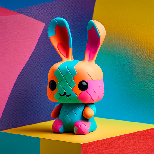 wei: a cute colourful rabbit