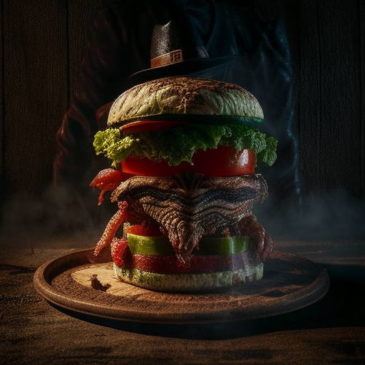 dannohanfling: freddy krueger with a burger