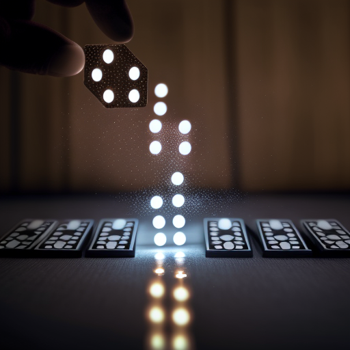 bryanstarck: A finger tipping a domino and setting off a domino chain