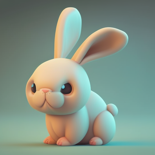 wei: 3d cartoon style cute rabbit character