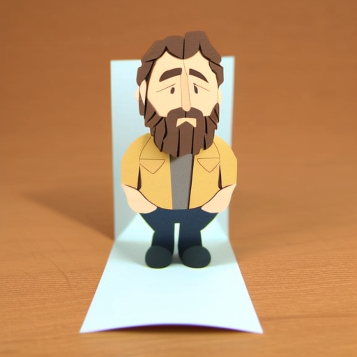 Premium Vector  Papercraft bearded guy