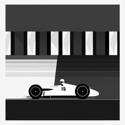 Race Car Side View White Background
